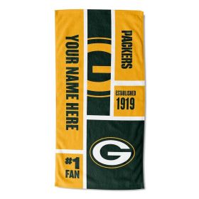 [Personalization Only] OFFICIAL NFL Colorblock Personalized Beach Towel - Packers